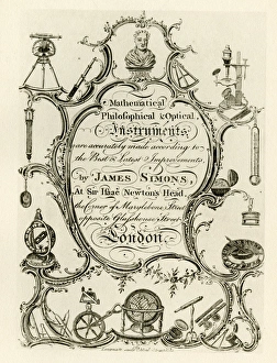 Images Dated 13th September 2016: London Trade Card - James Simons, Scientiific Instruments