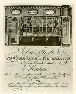 Finance Prints: London Trade Card - John Flude, Pawnbroker and Silversmith