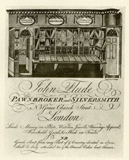 Images Dated 13th September 2016: London Trade Card - John Flude, Pawnbroker and Silversmith