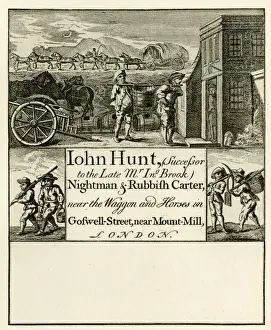 Carry Prints: London Trade Card - John Hunt, Nightman and Rubbish Carter