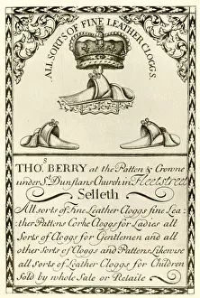 Tradesman Prints: London Trade Card - Thomas Berry, Leather Clogs