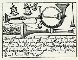 Images Dated 13th September 2016: London Trade Card - William Bull, Musical Instruments