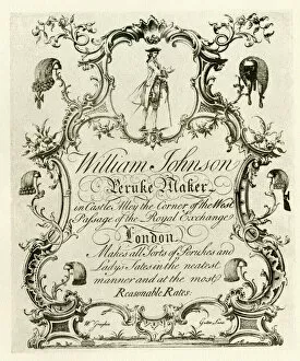 Baroque Gallery: London Trade Card - William Johnson, Wig Maker