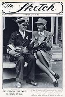 New Images May Collection: London transport recruiting female bus conductors to replace men called up for national