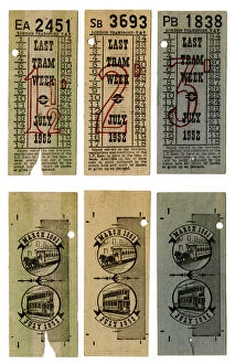 London Transport tram tickets 1952