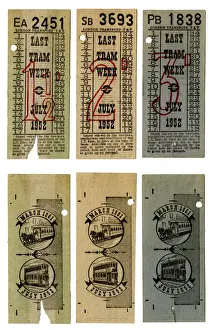 Fares Prints: London Transport tram tickets 1952