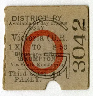 Kensington Prints: London Underground - District Line - Single Ticket