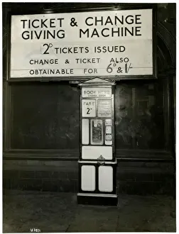 Tickets Prints: London Underground ticket and change giving machine