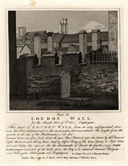 Antiquities Gallery: Part of the London Wall in the churchyard of St. Giles