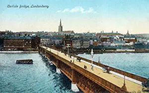 Londonderry (Derry), Northern Ireland - Carlisle Bridge over the River Foyle. Date: circa 1905