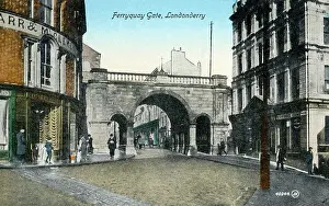Derry Prints: Londonderry (Derry), Northern Ireland - Ferryquay Gate Date: circa 1905