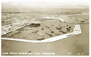 Anchorage Prints: Long Beach Harbour and fleet anchorage, California, USA