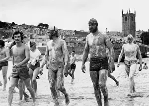 Grease Prints: Long distance swimmers, St Ives, Cornwall