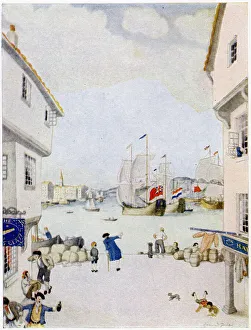 Hawkins Prints: Long John Silver and Jim Hawkins at Bristol
