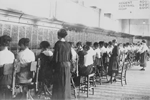 Images Dated 11th April 2012: A long line of telephone switchboards
