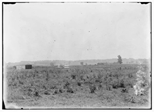 Long-range view of machine on launching track, showing hanga Long-range view of machine on launching track, showing hanga