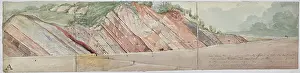 Relative Prints: Long section probably showing limestone strata - Bristol
