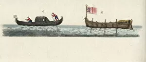 Bertuch Collection: Longboat and gondola