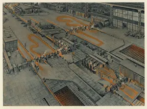 Mills Prints: Longwy Steelworks, France