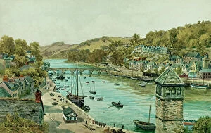 Cornish Collection: Looe, River and Bridge, Cornwall