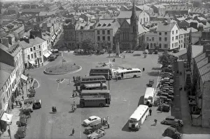 Looking down on Castle Square from Caernarvon Castle Tower