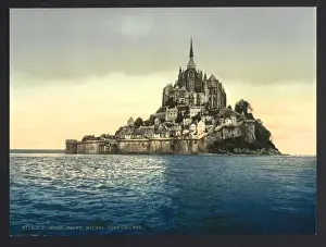 Looking east at high water, Mont St. Michel, France