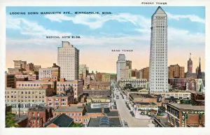 Rand Prints: Looking down Marquette Avenue, Minneapolis, Minnesota, USA