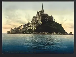 North East Prints: Looking northeast at high water, Mont St. Michel, France