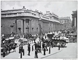Snowing Prints: Looking down Threadneedle Street at the Bank of England. Date: 1901