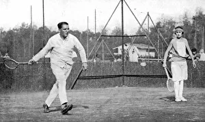 Images Dated 27th March 2012: Lord Birkenhead playing tennis with Lili de Alvarez