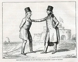 Lesson Prints: Lord Brougham proposes to give Duke of Wellington a lesson