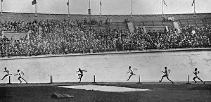Athletes Collection: Lord Burghley winning the 400m hurdles at 1928 Olympics