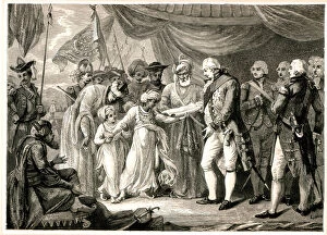 1792 Gallery: Lord Cornwallis receiving sons of Tipu Sultan as hostages