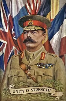 Images Dated 20th February 2017: Lord Kitchener with Allied flags, Unity is Strength