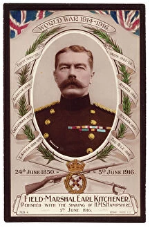 Sank Collection: Lord Kitchener black bordered Mourning Card