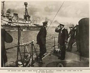 Visited Prints: Lord Kitchener embarking for Athens aboard the Destroyer H. M