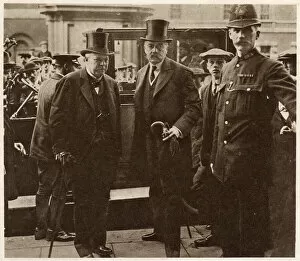 Images Dated 28th May 2021: Lord Kitchener and Lord Haldane arriving at the War Office
