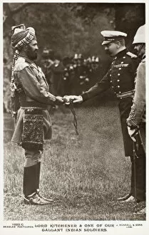 Kitchener Gallery: Lord Kitchener making a presentation to an Indian trooper