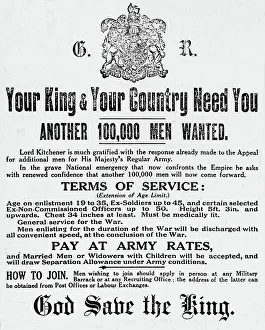 Lord Kitchener Recruitment Poster WW1