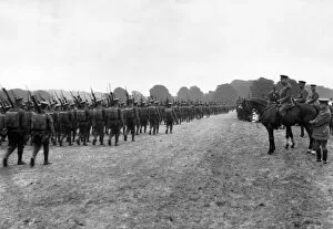Lord Kitchener reviewing new army recruits, Basingstoke
