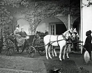 Sleigh Prints: Lord and Lady Roberts in horse-drawn carriage