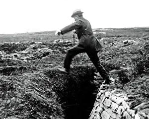 Lord Reading jumps over trench, Western Front, WW1