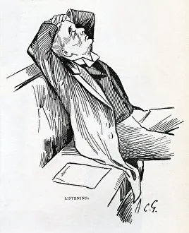 Rosebery Prints: Lord Rosebery, later Prime Minister, Listening