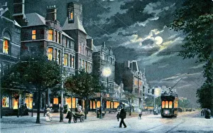 Lancashire Gallery: Lord Street at Night, Southport, Lancashire