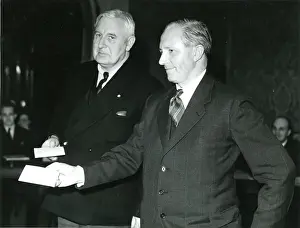 Awards Prints: Lord Ventry, left, and W. N. Alcock receive R38 Memorial ?