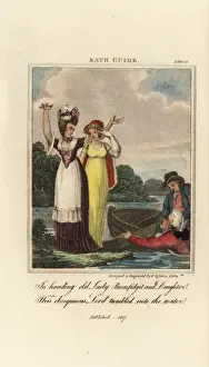 A lord in wig and ribbons falls into the river