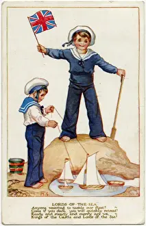 Lords of the Sea - WW1 Patriotic Propaganda Postcard