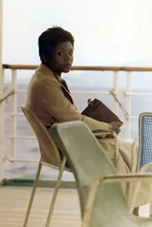 Lorna Prints: Lorna Holder on the boat crossing to a Greek Island