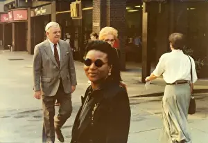 Lorna Holder outside shops in Manhattan New York
