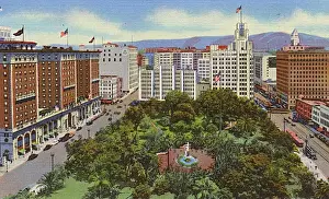 Angeles Prints: Los Angeles, California - Pershing Square and Biltmore Hotel